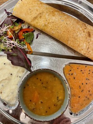 Dosa Masala filled with Potatoes (small version)   at Dosa Dosa in Prague