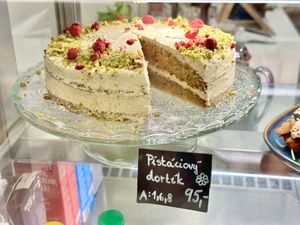 Pistachio cake  at Dosa Dosa in Prague