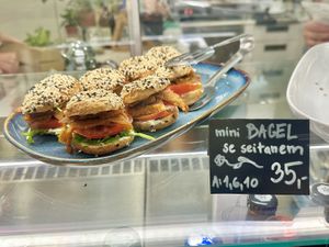Seitan mini bagels  at Dosa Dosa in Prague