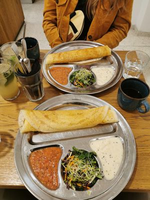 Scrambled tofu, breakfast dosa at Dosa Dosa in Prague