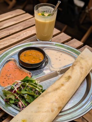 Aloo masala dosa + sambar at Dosa Dosa in Prague