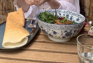 hummus bowl with plain dosa  at Dosa Dosa in Prague