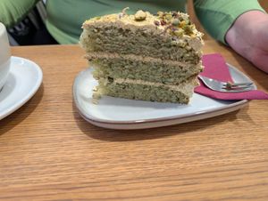 Pistachio cake at Dosa Dosa in Prague