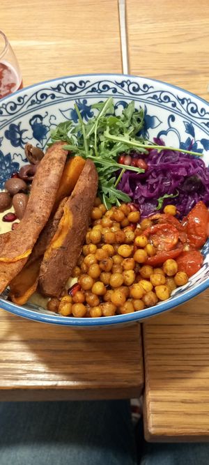 Hummus bowl at Dosa Dosa in Prague