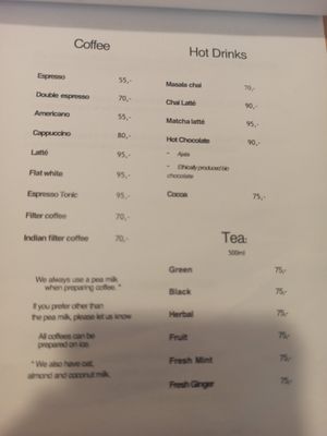 Menu as of 21/07/2025 at Dosa Dosa in Prague