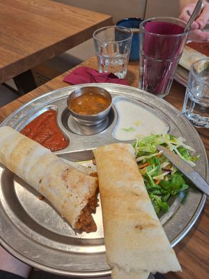 Dosa's (we shared them, so that's why they're in half!) at Dosa Dosa in Prague