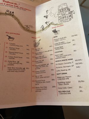 Menu  at Hidden Dimsum in Copenhagen