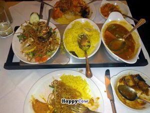 All day Sunday Special £10.95 (2 x starters - not shown; 2 x main courses; 2 x side dishes; 2 x rice or bread) at Gurkha Chef in Hastings