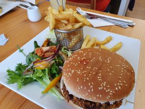 Nacho burger at Auld Bar Cafe in Forfar