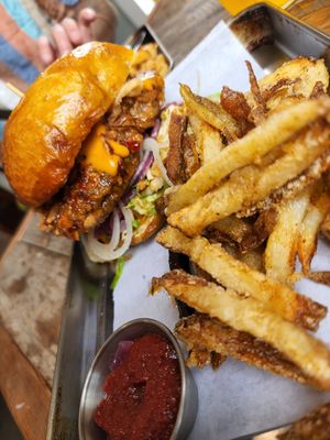 Firecracker chichen sando at Eris Food Co in Oceanside