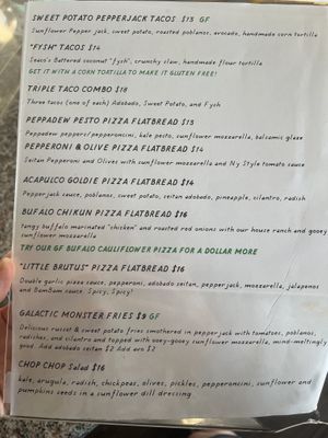 Menu  at Eris Food Co in Oceanside