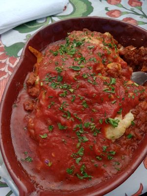 Lasagna, Huge portion, so good! at Eris Food Co in Oceanside