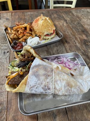 Yummy Gyro and Bam Bam burger  at Eris Food Co in Oceanside