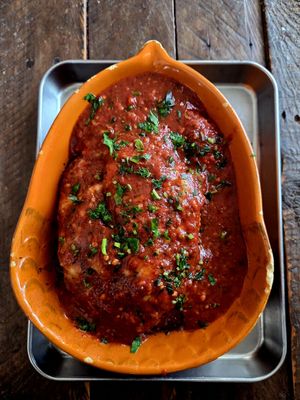 Lasagne at Eris Food Co in Oceanside