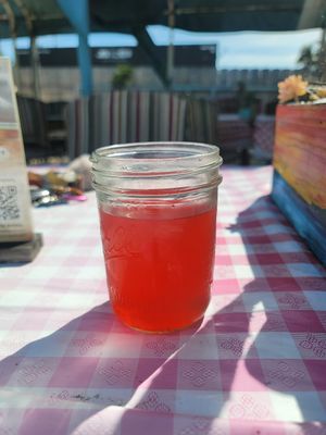 Lavender lemonade with hibiscus tea at Eris Food Co in Oceanside
