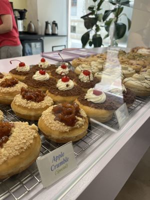 Variety of doughnuts they serve   at Bun and Coffee in Malaga