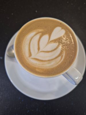 Oat flat white at Bun and Coffee in Malaga