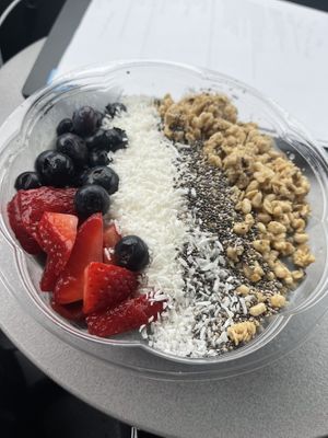 Blue Majik smoothie bowl with acai added   at Greenleaf Juicing Company - N Pennsylvania St in Indianapolis