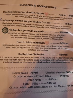 Vegan burger at Kafeterija Niš in Nis