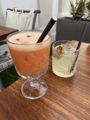 C++ fresh pressed juice and Gin Basil Smash  at U Bistrot in St Julians