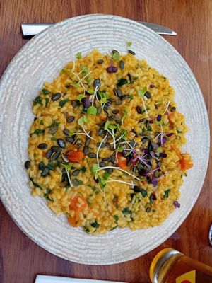 Risotto (vegan) delicious at U Bistrot in St Julians