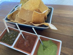 Chips and salsa at Punta Bonita in Playa Del Carmen