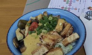 Veganes Tagesgericht mit Kartoffelpüree   at Green Planet the Foodcourt in Gran Canaria