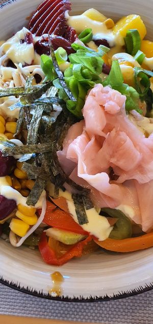 Vegan glutenfree poke bowl , so delicous and healthy at Green Planet the Foodcourt in Gran Canaria