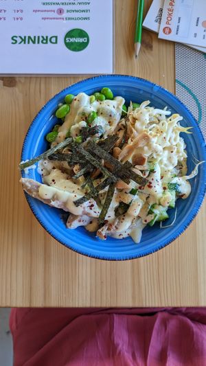 Small bowl with tofu and mango mayo at Green Planet the Foodcourt in Gran Canaria