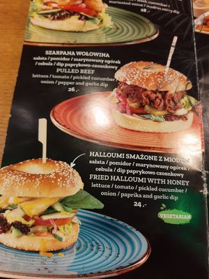 Menu veggie at JUNGLA in Gdansk