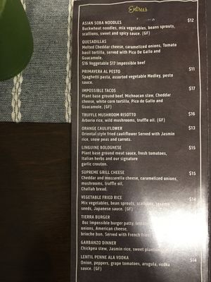 Menu at Vegan Tierra in Cooper City