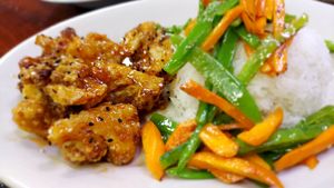 Yummy Orange Cauliflower at Vegan Tierra in Cooper City