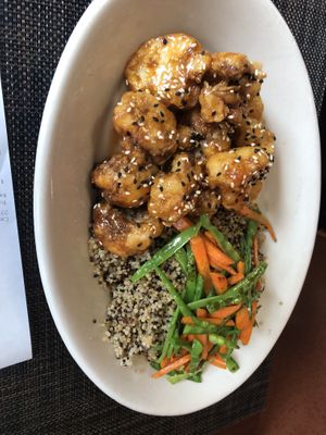 Orange cauliflower   at Vegan Tierra in Cooper City