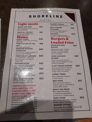 Menu 1 at Shoreline Hotel in Howrah