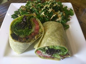 Burrito | kale salad  at Good Life Cafe in Columbia