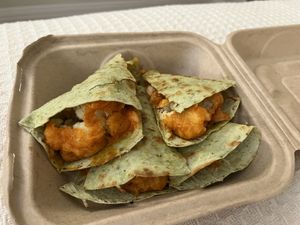 Buffalo cauliflower quesadilla   at Good Life Cafe in Columbia