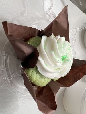 Yummy key lime cupcake  at Good Life Cafe in Columbia