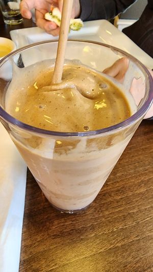 Banana chocolate smoothie (thick as a meal soooo good) at Good Life Cafe in Columbia