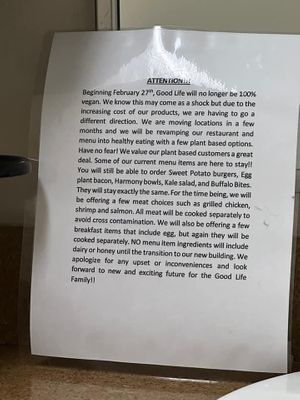 No longer vegan.  at Good Life Cafe in Columbia