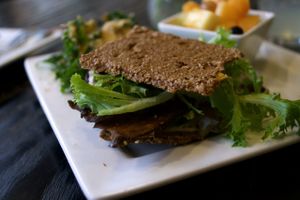 Eggplant Bacon Sandwich. Photo taken by cbquispe.com at Good Life Cafe in Columbia