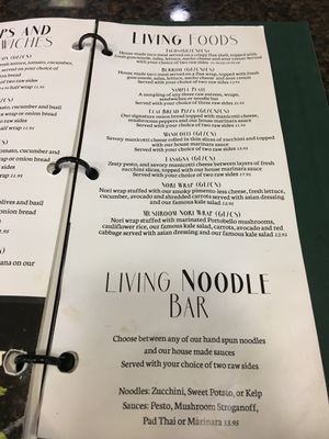 Menu choices at Good Life Cafe in Columbia