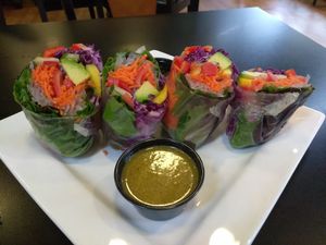Spring rolls at Good Life Cafe in Columbia