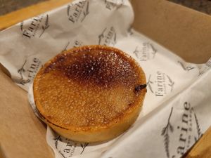 Vegan creme Catalan tart at Farine Bakery - Spring Hill in Spring Hill