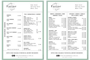 New Menu - September 2023 at Farine Bakery - Spring Hill in Spring Hill