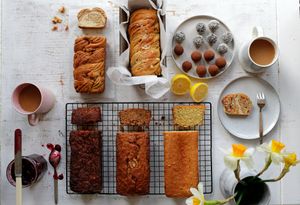 Great selection of loaf cakes. Lemon cake, Spicy Carrot cake and Banana bread.  at Nama Café and Cake House in South East London