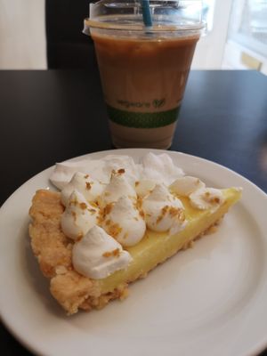 Lemon Tart and Iced Coffee at Nama Café and Cake House in South East London