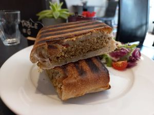 Grilled falafel panini at Nama Café and Cake House in South East London