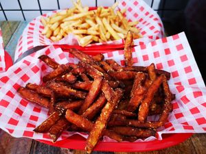 Large Sweet Potato and Large Shoestring Fries at Lord of the Fries in Northbridge