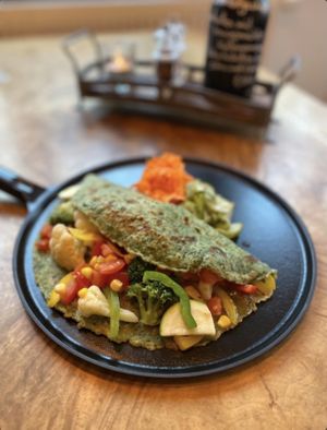 Herzhafter Pfannkuchen vegan at Pfannkuchenhaus in Dierhagen