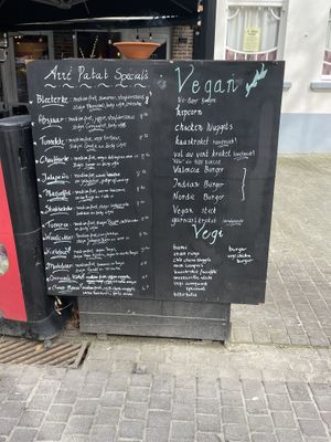 Menu outside of restaurant 🍟   at Frituur Arré Patat in Antwerpen